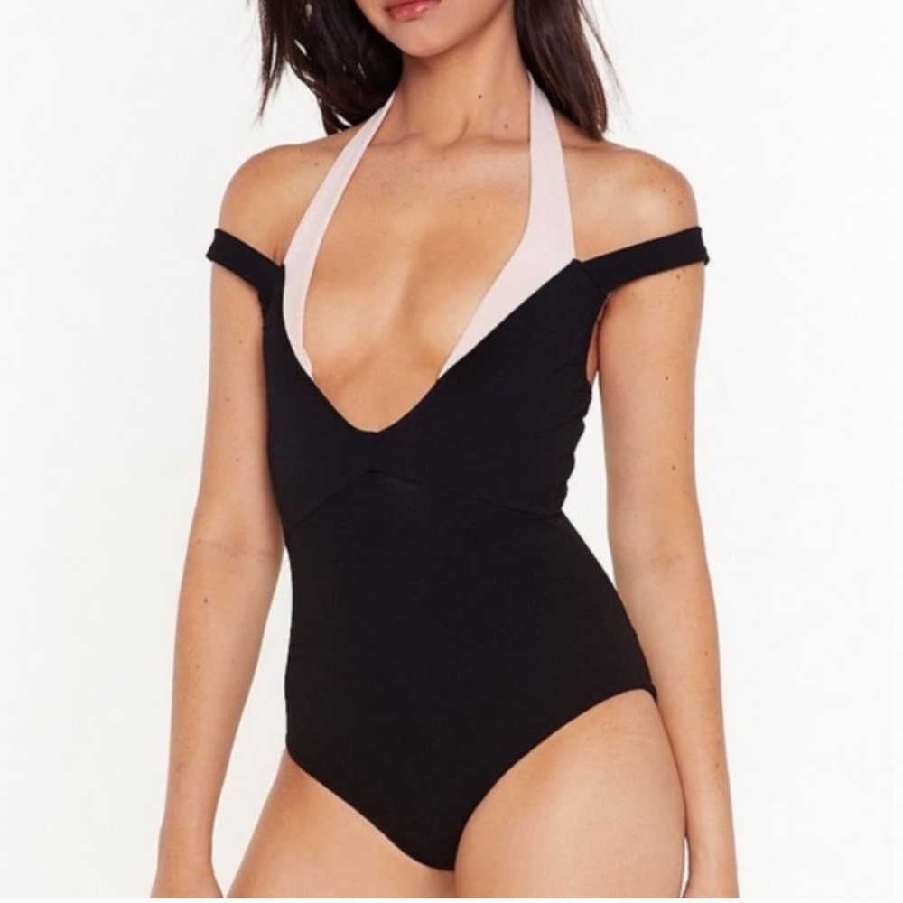 NWT Nasty Gal bodysuit low cut multi bodysuit